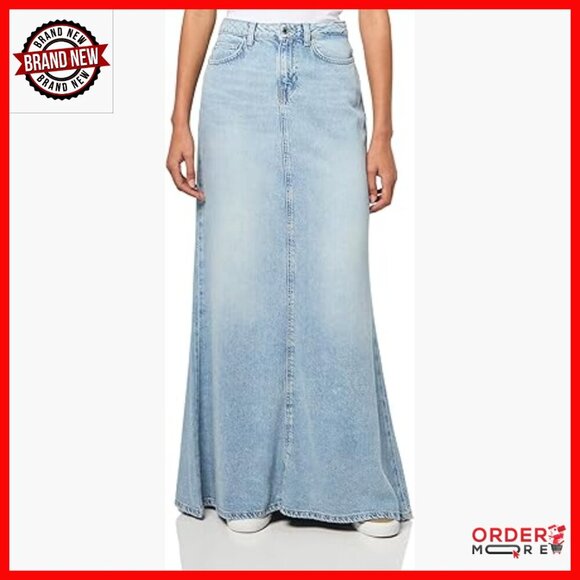 Dresses & Skirts - Denim Maxi Skirt High Rise Eco Lyocell Casual Summer Flare